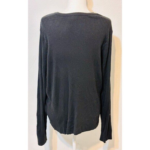 Torrid Women Size 4 Black Ribbed Tie Front Long Sleeve Cardigan Everyday Staple - Picture 6 of 12